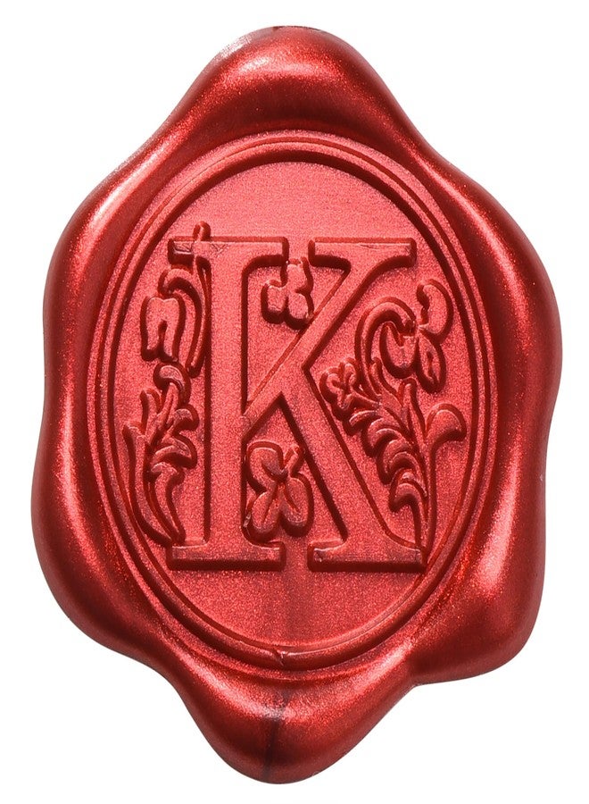 Yoption 50Pcs Initial K Wax Seal Stickers, Metallic Red Self Adhesive Letter Envelope Seals Stickers for Wedding Party Birthday Christmas (K) - Image 1